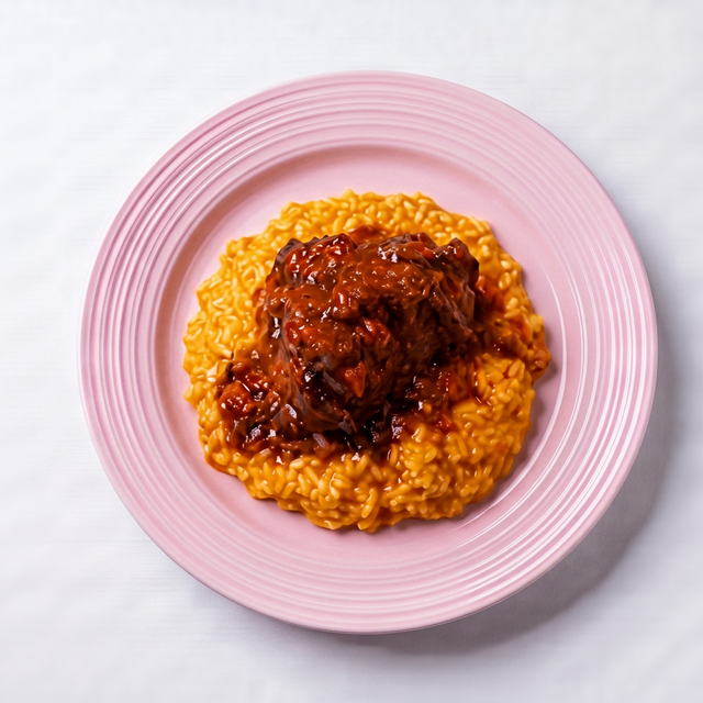 Ossobuco con Risotto Zafferano.